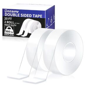 Double Sided Tape Heavy Duty 2 Rolls 3M 120" x 1.18" Removable Nano Tape for Poster Carpet Picture Hanging Strip Rug Wall - Strong Adhesive Multipurpose Mounting Drafting Clear Tape- 20 Feet