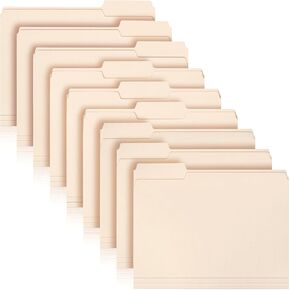 Manila Folders 8.5 x 11, Letter Size 100-Pack - File Folders for Documents 1/3-Cut Tabs, Assorted Positions, Folder Organizer for Home, Office or Classroom | Bulk Pack, Made in USA