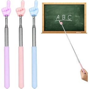 3 PCS Telescopic Pointer Finger Stick,Classroom Finger Pointer Stick Pointers,Kids Reading Finger Pointer Stick,Collapsible Finger Pointing Stick,for School Kindergarten Elementary,Classroom Supplies