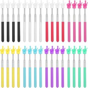 32 Pack Pointer Stick for Classroom, Extendable Multipurpose Teacher Pointer Stick Finger Pointers Sticks for Teachers Coach Presenter, Classroom Essentials(8 Colors)