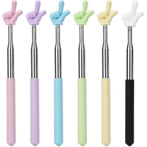 Retractable Teacher Pointer for Classroom Kids Reading, Dumero Extendable Finger Pointer Stick, School Collapsible Telescoping Long Hand Pointing Stick, Classroom Must Have Supplies Essentials, 6 Pack