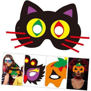 4 Sets DIY Masquerade Masks Craft Kit of Creative Masks for Halloween Parties Activities and Unique Props