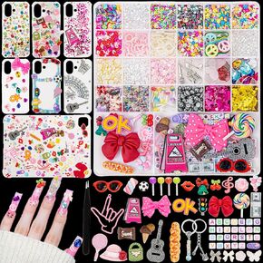 RQAYE 4850pcs Junk case Charms,Charms for Junk Cases,Junk Case Charms Kit，Junk Phone case,Junk Charms, Nail Charms, Letter Beads, Pink Charms,Junk Beads Charms，Bow Charms