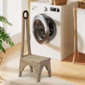 براز خطوة خشبية شديدة التحمل مع مقبض طويل 32.75 بوصة للحمام ، المطبخ - لا حاجة لثني ظهرك (الجوز) in Kuwait