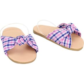 Sophia's 18" Doll Blue and Pink Plaid Flip Flops