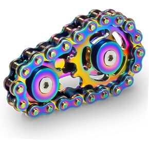 Metal Fidget Spinner Toys for Adults Figette Bike Chain Roller for Teens Sensory Cool Gadgets Anti Anxiety Relief Items Stress Toy Autism ADHD Desk Offices Gift for Boy Men