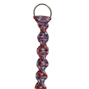 10" Red White Blue Patriotic Spiral Knot Air Horn Pull Cord, Custom Paracord Lanyard, Gifts for Truckers (10")