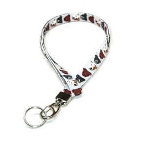 Pit Bull Terrier Dog Lanyard for ID or Keys Fabric with Clip