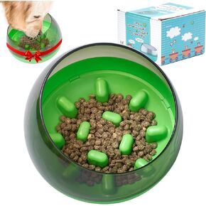 DDOXX Dog Slow Feeder Bowl - Ceramic Feeder to Slow Down Eating - Deep Feeding Dog Bowl for Fast Eaters - Maze Training Bowl for Any Size and Breed - Puzzle Dog Food Bowl - White & Pink, 7.6"x 1.5"