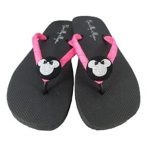 Hot Pink & Black Disney Minnie Mouse Glitter Flip Flop