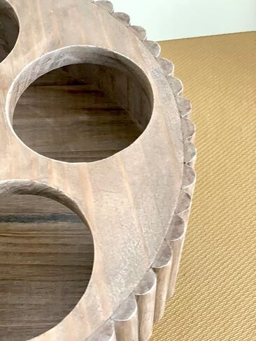 Handcrafted wooden wine rack holder with 5 bottle slots - Made in USA. Functional turntable wine bottle holder for countertops with rotating base. (Dark Brown/Sage) in Saudi Arabia