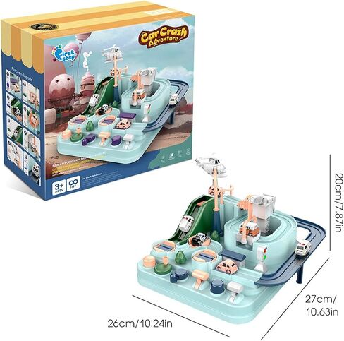 Car Rescue Adventure Toys for 3 4 5 6 7 8 Years Old Boys Girls,City Rescue Toy Set Montessori Car Race Tracks Parking Playsets for Toddlers (Macaron) in Saudi Arabia
