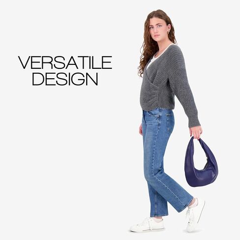 Fred Segal Women's Shoulder Bag, Leather Travel Side Purse Hobo Handbag, Off White in Saudi Arabia