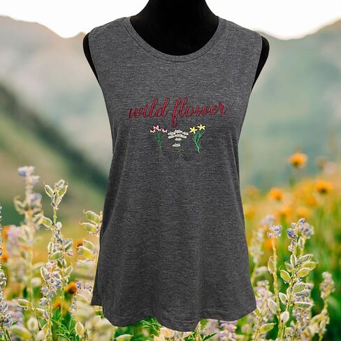 Embroidered Wildflower Muscle Tank top (L) in Saudi Arabia