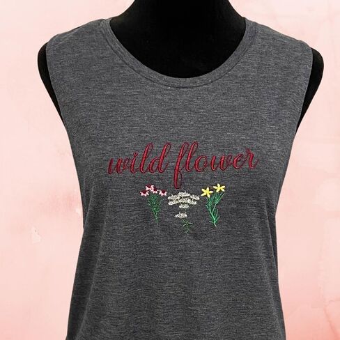 Embroidered Wildflower Muscle Tank top (L) in Saudi Arabia