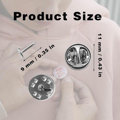 100 PCS Metal Locking Pin Backs Replacement, Butterfly Tie Tacks, Pin Keepers for Brooch, Hat Uniform Badges, Pin Backs Replacement (Silver) in Saudi Arabia