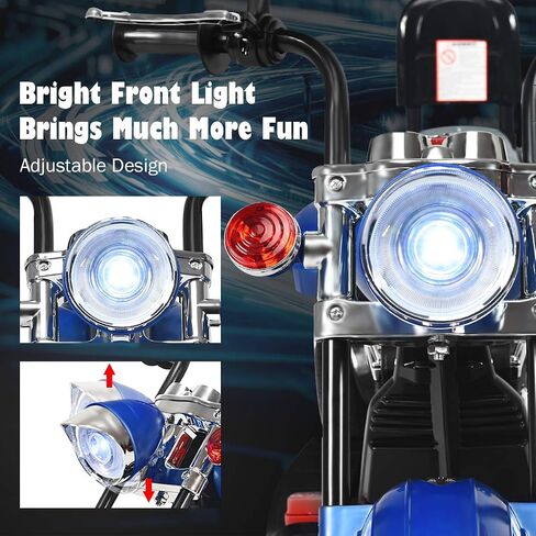 Costzon Kids Motorcycle, 6V Battery Powered Ride on Chopper Motorcycle w/Horn, Headlight, 3-Wheel Stable Ride on Toys, Electric Toddler Motorcycle for Kids, Gift for Boys Girls (Blue) in Saudi Arabia