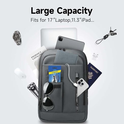 Slim Business Backpack With USB Charging Port Lightweight Anti-theft Travel Backpacks 15.6 inch Water Resistant Laptop Bag for Work Office College in Saudi Arabia