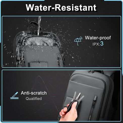 Slim Business Backpack With USB Charging Port Lightweight Anti-theft Travel Backpacks 15.6 inch Water Resistant Laptop Bag for Work Office College in Saudi Arabia