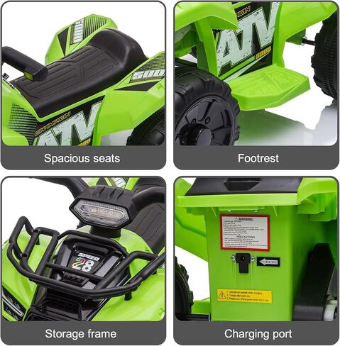 Kids Ride on ATV, 6V Battery Powered Kids Electric Vehicle, 4 Wheeler Quad w/Headlights, MP3, USB, Volume Control, Large Seat, Electric Ride on Toys Best Gifts for 18-36 Months Boys Girls Girls (Pink) in Kuwait