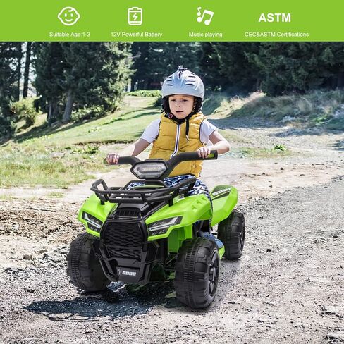 Kids Ride on ATV, 6V Battery Powered Kids Electric Vehicle, 4 Wheeler Quad w/Headlights, MP3, USB, Volume Control, Large Seat, Electric Ride on Toys Best Gifts for 18-36 Months Boys Girls Girls (Pink) in Kuwait