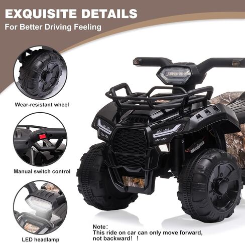 Kids Ride on ATV ، سيارة كهربائية تعمل بالبطارية 6 فولت ، وربعة Wheeler Quad w/MEDLAYS ، MP3 ، USB ، التحكم في الحجم ، مقعد كبير ، ركوب كهربائي على أفضل الهدايا لمدة 18-36 شهرًا للفتيات الفتيات (الوردي) in Kuwait