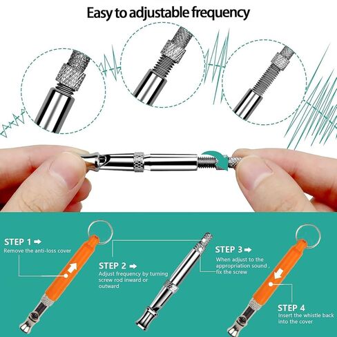 3 PCS Dog Whistles Set, Adjustable Recall Dog Training Whistle Silent Dog Whistle to Stop Barking with Lanyard,Dog Clicker(Orange) in Saudi Arabia
