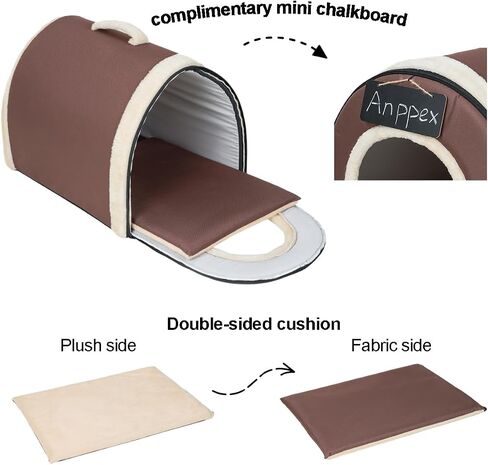 ANPPEX Medium Igloo Dog House Indoor,XL Size Dog Cave for Medium and Large Dogs,2-in-1 Washable Covered Dog Bed,Brown in Saudi Arabia