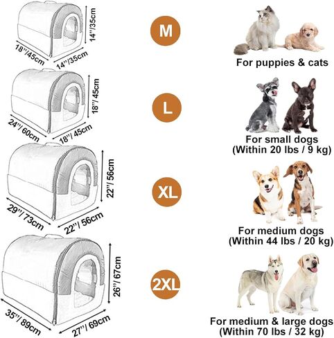 ANPPEX Medium Igloo Dog House Indoor,XL Size Dog Cave for Medium and Large Dogs,2-in-1 Washable Covered Dog Bed,Brown in Saudi Arabia