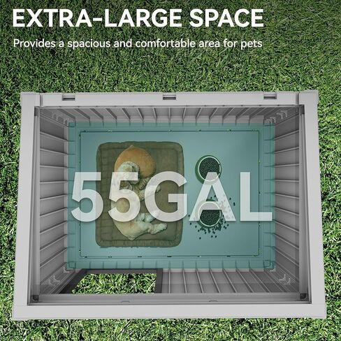 YITAHOME Plastic Dog House, Indoor & Outdoor Dog Kennel with Lift-Up Sloping Roof, Waterproof & Ventilated for Small to Medium Dogs, Easy to Clean Design, Black in Saudi Arabia