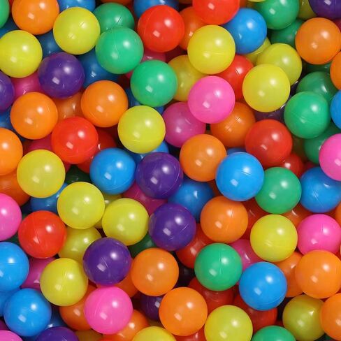 كرات الحفرة الكروية 200/500/1000 العد كرات بلاستيكية للعب بلعب الحفرة BPA- مجاني كرات منزل برد كاسر كلاب الحيوانات الأليفة ، كرة تجمع بلاستيكية ناعمة للأطفال الصغار (قوس قزح ، 200 عدد) in Kuwait