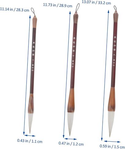 Chinese caligraphy brush, 3Pcs chinese brush pens hu brush calligraphy paint pens japanese sumi brush calligraphy writing brush piston brush pen Drawing brush Wooden Chinese painting white clouds stud in Saudi Arabia