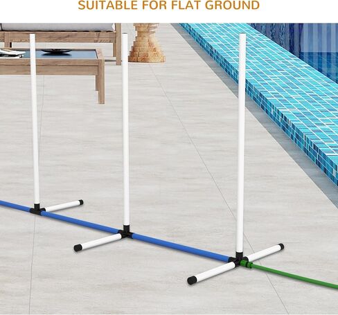 PawHut 3 Piece Dog Agility Training Equipment Set, Dog Obstacle Course with Adjustable Height Jumping Ring and Hurdle, Spray Water Tube, Carry Bag, Whistle, White in Saudi Arabia