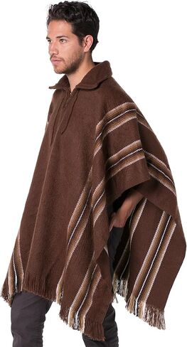 Gamboa - Genuine Alpaca Poncho - V Neck Poncho - Unisex - White in Kuwait