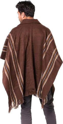 Gamboa - Genuine Alpaca Poncho - V Neck Poncho - Unisex - White in Kuwait