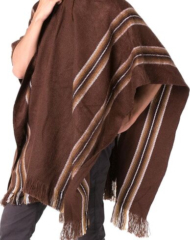 Gamboa - Genuine Alpaca Poncho - V Neck Poncho - Unisex - White in Kuwait