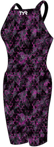 TYR Women's Solid Fusion 2 Open Back Swimsuit - U12 Compliant, Navy, 36 in Saudi Arabia