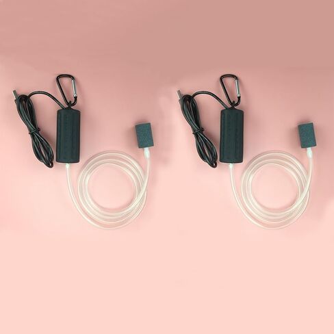 حوض السمك بمضخة هواء USB، مضخة أكسجين صغيرة فائقة الهدوء لصيد الأسماك أو خزان الأسماك مع مشبك تعليق و2 حجر هواء - أزرق in Saudi Arabia