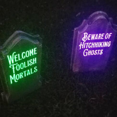 Personalized Custom Realistic Halloween Tombstone or Gravestone with shape and epitaph of your choice, LED Illuminated and Non-LED versions in Saudi Arabia