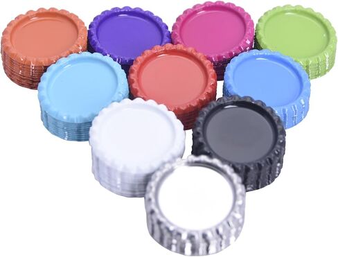 IGOGO 1 Inch Color Flattened Chrome Bottle Caps-DIY Flat Bottlecaps for Hair Bows or Pendants Scrapbooks 100pcs (Mixed Color-SH) in Kuwait