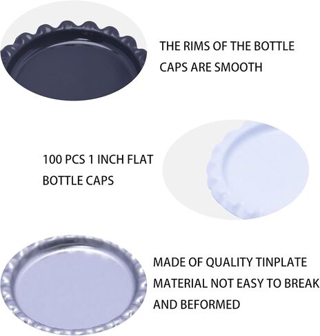 IGOGO 1 Inch Color Flattened Chrome Bottle Caps-DIY Flat Bottlecaps for Hair Bows or Pendants Scrapbooks 100pcs (Mixed Color-SH) in Kuwait