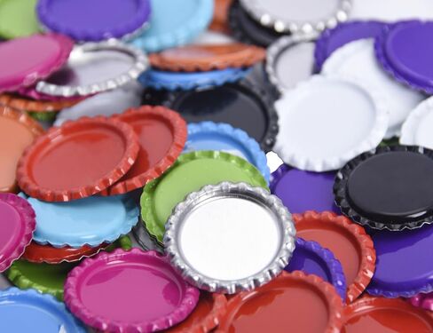 IGOGO 1 Inch Color Flattened Chrome Bottle Caps-DIY Flat Bottlecaps for Hair Bows or Pendants Scrapbooks 100pcs (Mixed Color-SH) in Kuwait