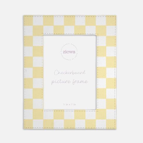 5x7 Checkerboard Picture Frame – Unique Leather-Like Photo Frame for Home Décor, Office, Gallery Wall, and Gifts (Baby Blue) in Saudi Arabia