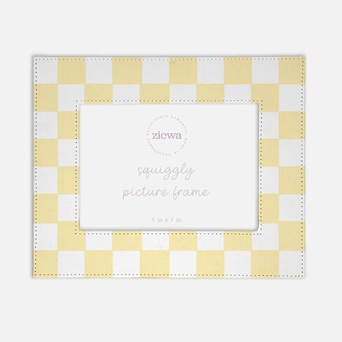 5x7 Checkerboard Picture Frame – Unique Leather-Like Photo Frame for Home Décor, Office, Gallery Wall, and Gifts (Baby Blue) in Saudi Arabia