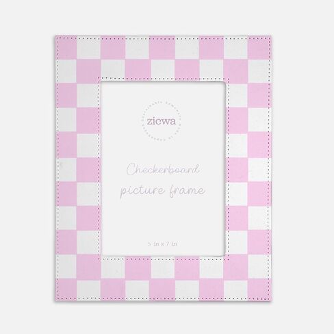 5x7 Checkerboard Picture Frame – Unique Leather-Like Photo Frame for Home Décor, Office, Gallery Wall, and Gifts (Baby Blue) in Saudi Arabia