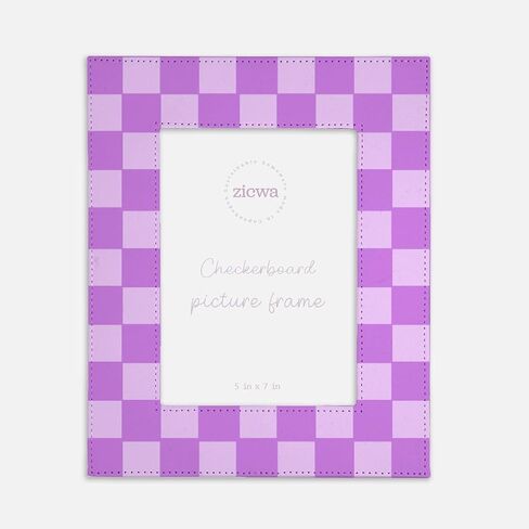 5x7 Checkerboard Picture Frame – Unique Leather-Like Photo Frame for Home Décor, Office, Gallery Wall, and Gifts (Baby Blue) in Saudi Arabia