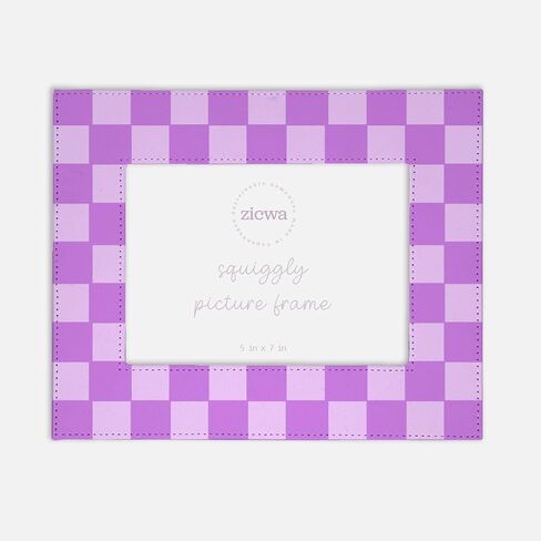 5x7 Checkerboard Picture Frame – Unique Leather-Like Photo Frame for Home Décor, Office, Gallery Wall, and Gifts (Baby Blue) in Saudi Arabia