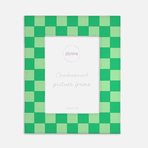 5x7 Checkerboard Picture Frame – Unique Leather-Like Photo Frame for Home Décor, Office, Gallery Wall, and Gifts (Baby Blue) in Saudi Arabia
