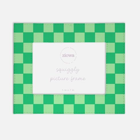 5x7 Checkerboard Picture Frame – Unique Leather-Like Photo Frame for Home Décor, Office, Gallery Wall, and Gifts (Baby Blue) in Saudi Arabia