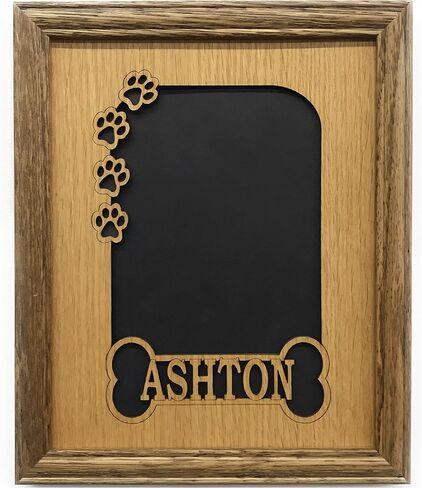 Personalized Dog Bone & Paw Prints Picture Frame (8x10, Honey) in Kuwait